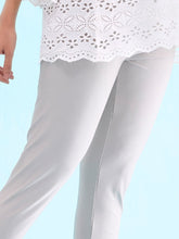 Silver Shimmer Ankle-Length Leggings – Skinny Fit